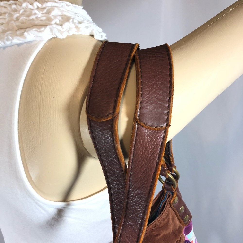 Lucky Brand Multicolor Patchwork Suede Shoulder Bag - Picture 6 of 8